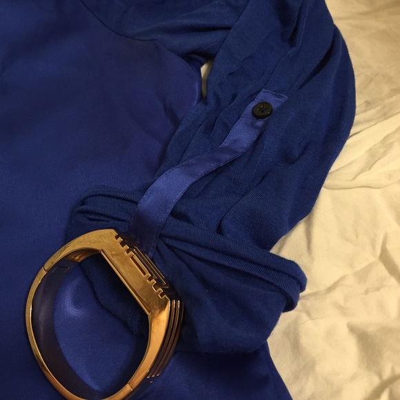 Blue Tahari blouse sz M - Picture 3 of 4