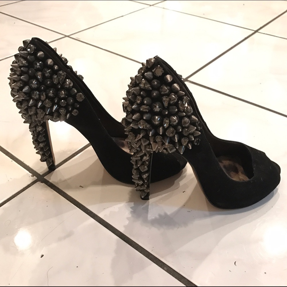 Sam Edelman "lorissa" suede studded peep toe pump