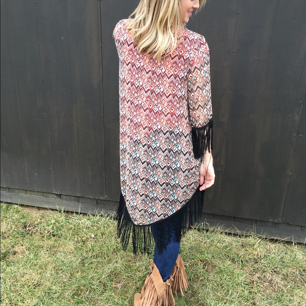 Chic Tribal Print Kimono