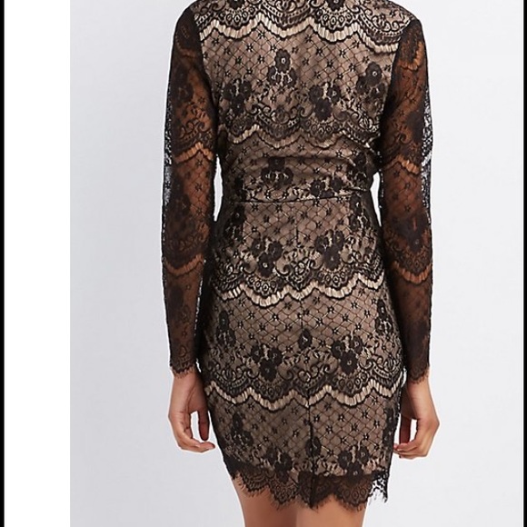 Charlotte Russe Lace Deep V Dress - Picture 4 of 4