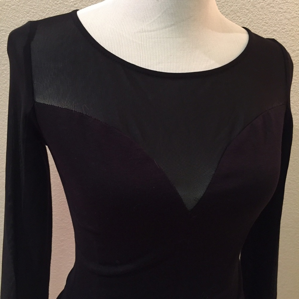 GUESS Black Mesh Sweetheart Dress - Picture 2 of 4