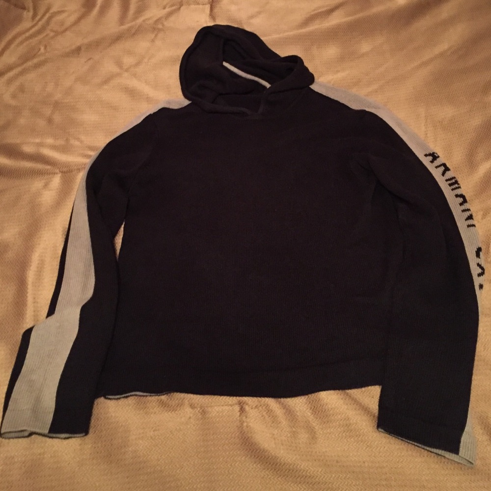 Mens Armani Exchange black hooded sweater
