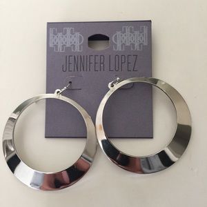 Jennifer Simpson Silver Hoop Earrings - NWT