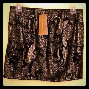 Francesca's Black And Gold Skirt NWT