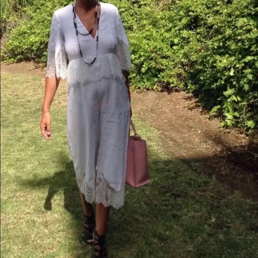 Zara jumpsuit white lace romper