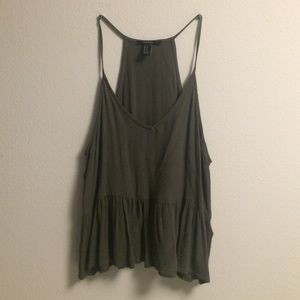 Army Green Ruffle Camisole Top