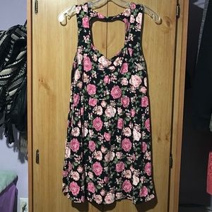 Floral open back dress