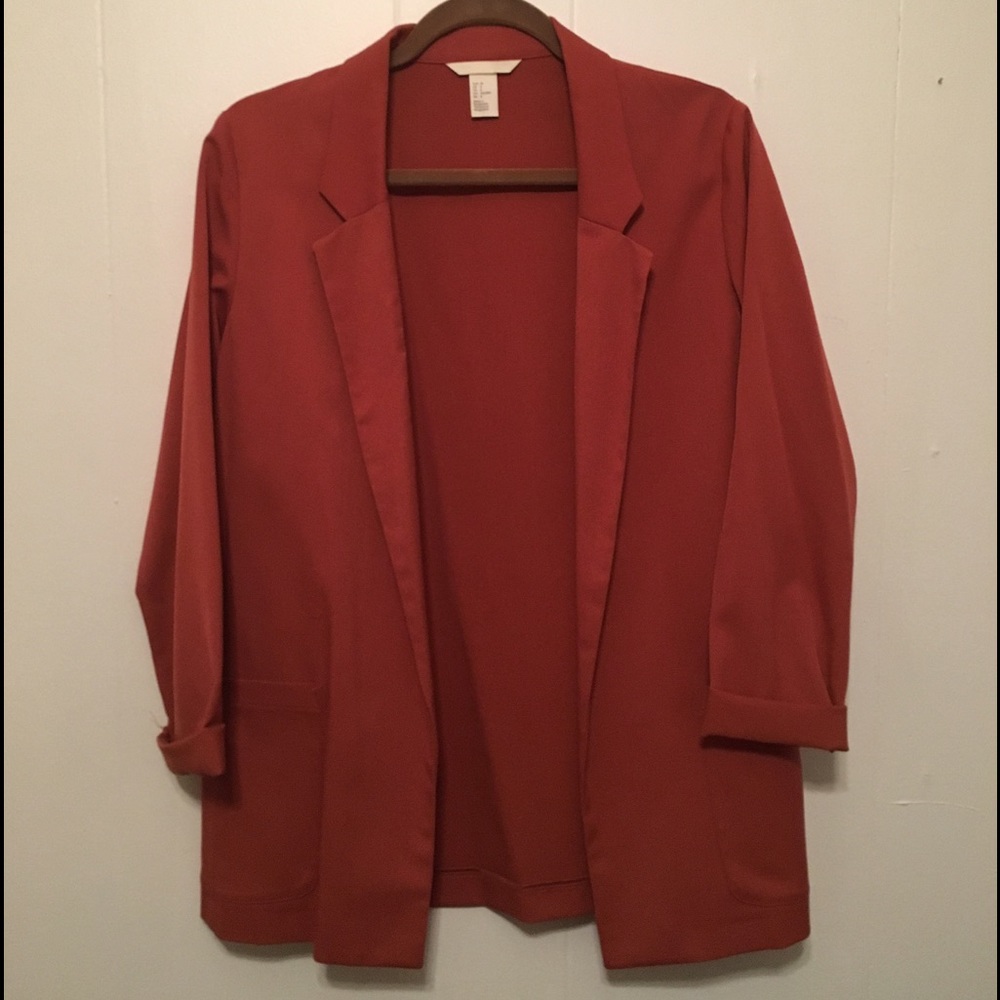 Burnt orange relaxed blazer with pockets