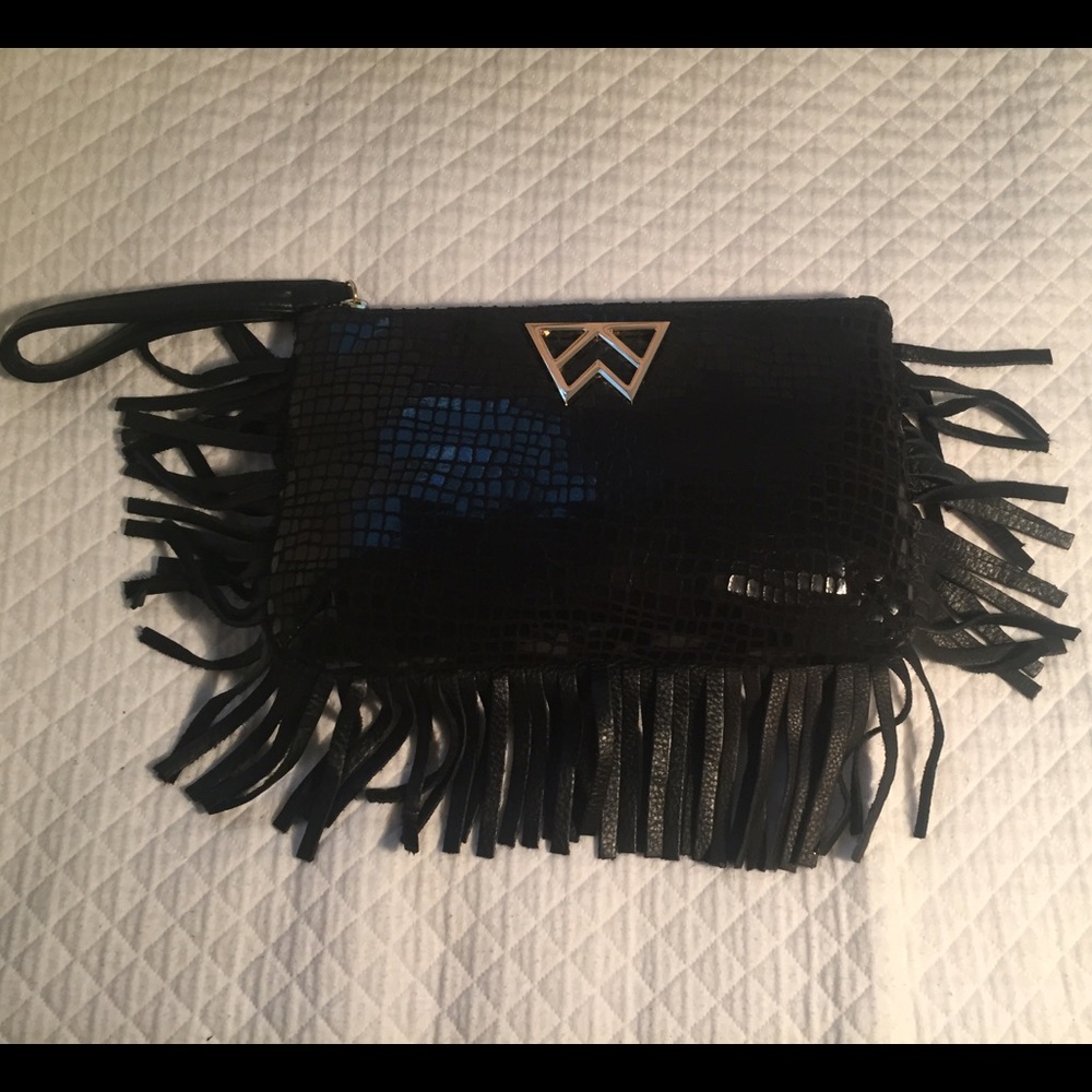 Kelly Wynn Clutch - NWT, Black Croc