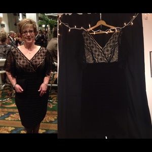 Black lace cocktail and ball dress