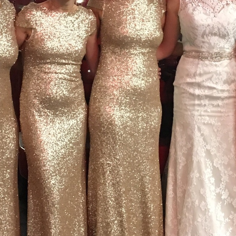 Gold sequin bridesmaid dress