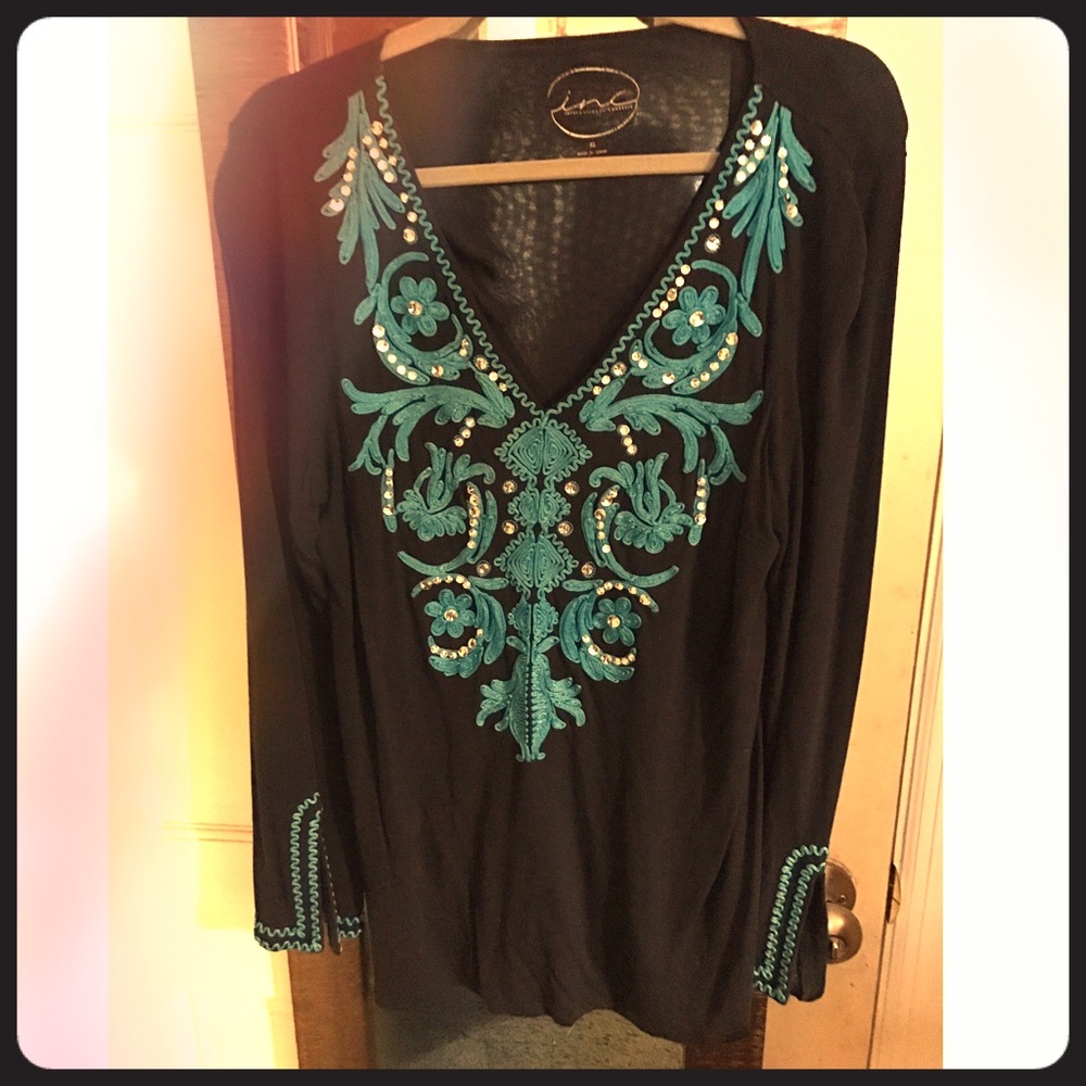 Embellished INC Long Sleeve Top