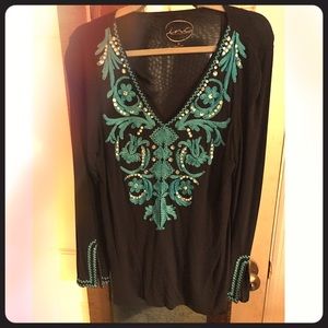 Embellished INC Long Sleeve Top
