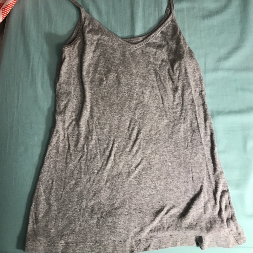 Basic gray spaghetti strap tank