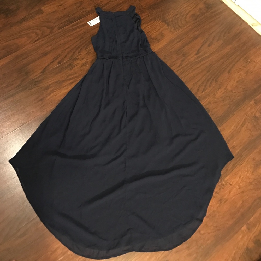 Brand new NWT navy blue keyhole chiffon maxi