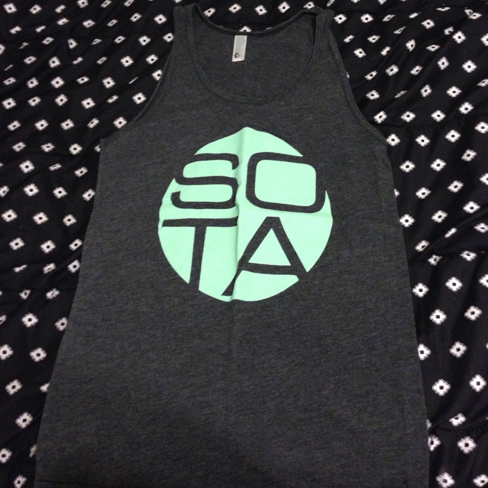 A gray American Apparel "The 50 50 shirt" tank!