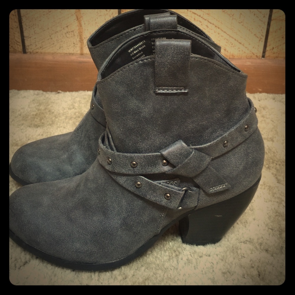 Grey ankle booties