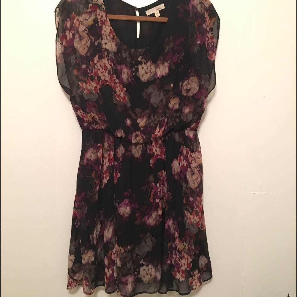 Dark floral empire waist dress