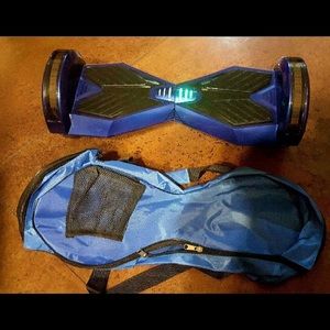 Blue and black hover board