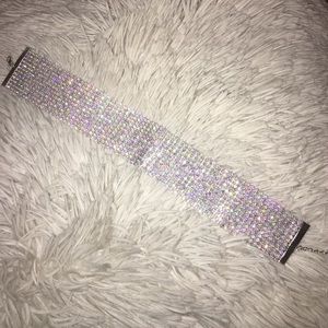 Rhinestone 10 row choker