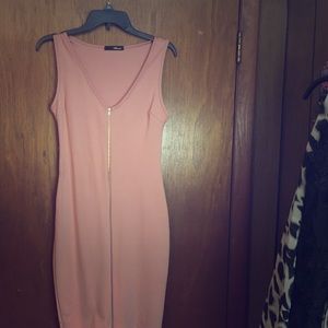 Pink zip up dress