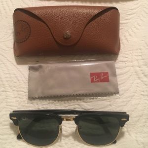 Rayban club master black and gold