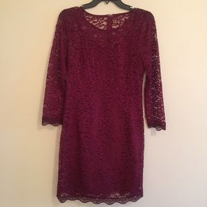 Piperlime Collection Maroon Dress with Lace