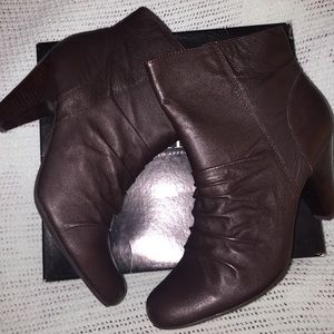 a.n.a heather brown leather booties. NWTO