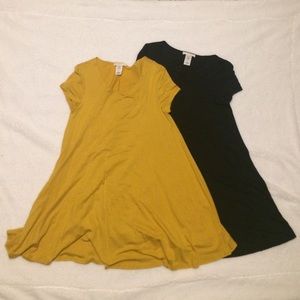 BUNDLE - T-Shirt Dress (Mustard Yellow and Black)