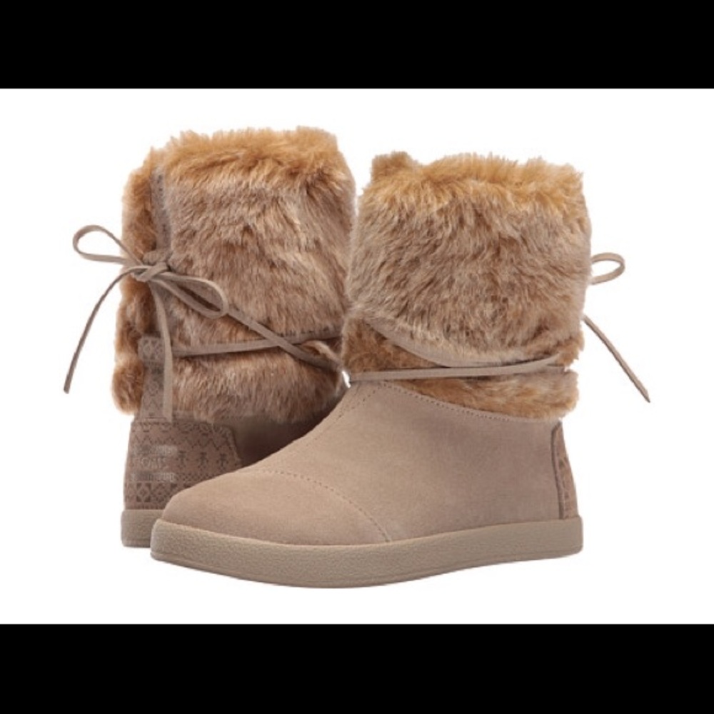 NEW TOMS women's faux hair nepal boots