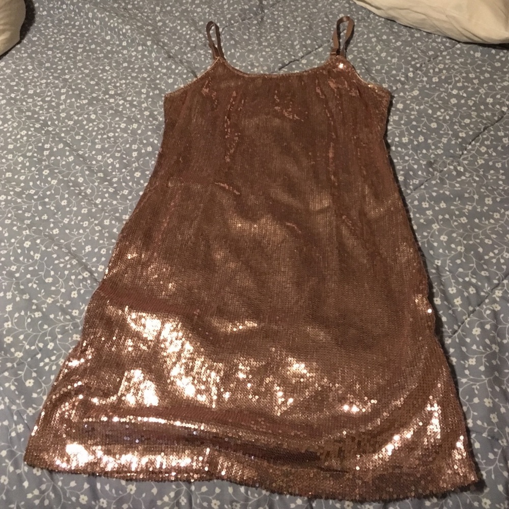 Rose gold sequin dress/tank top - Lowest price