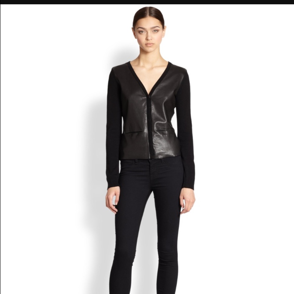 J Brand leather cardigan