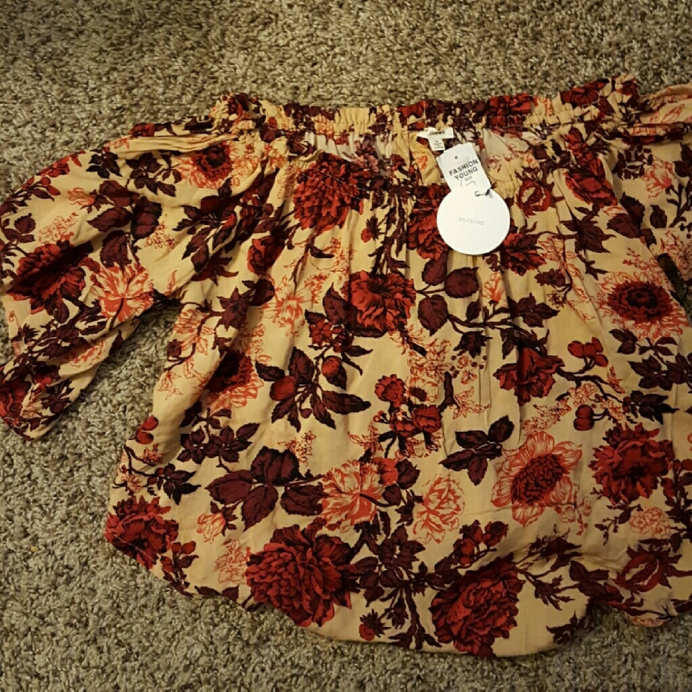 Floral off the shoulder blouse