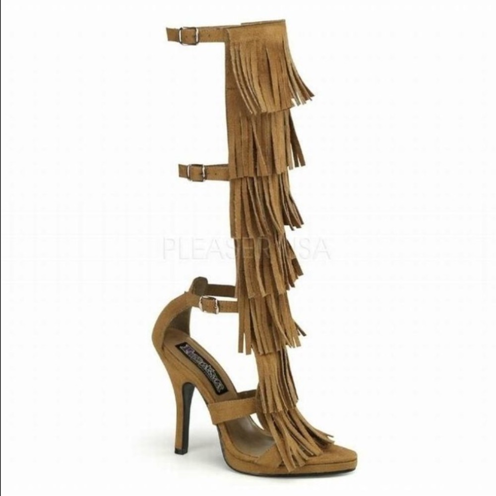 Funtasma fringe gladiator heels