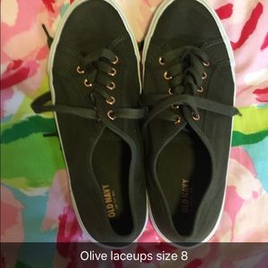 Olive Lace Up Sneakers