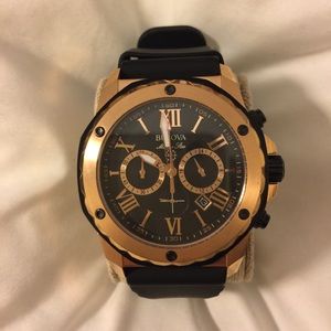 Bulova Marine Star Chronograph Rubber Rose Gold