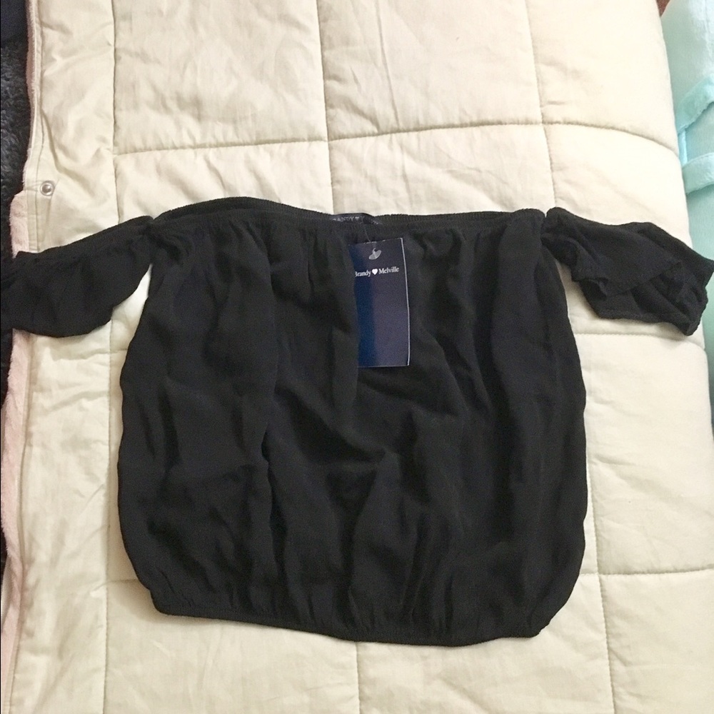 brandy melville strapless shortsleeved shirt