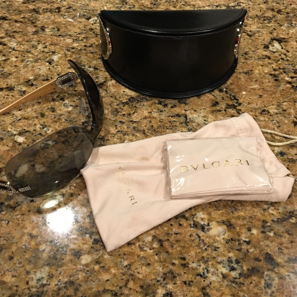 Authentic Bulgari Sunglasses Gold w/crystals NWOT