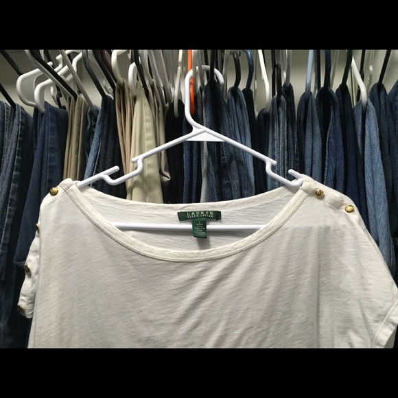 Bundle 2 tops! Navy & white strip & all white tops - Picture 3 of 4