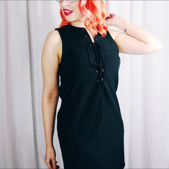 gypsy warrior Dresses & Skirts - Black Lace Front Shift Dress gypsy warrior Dresses & Skirts - Black Lace Front Shift Dress