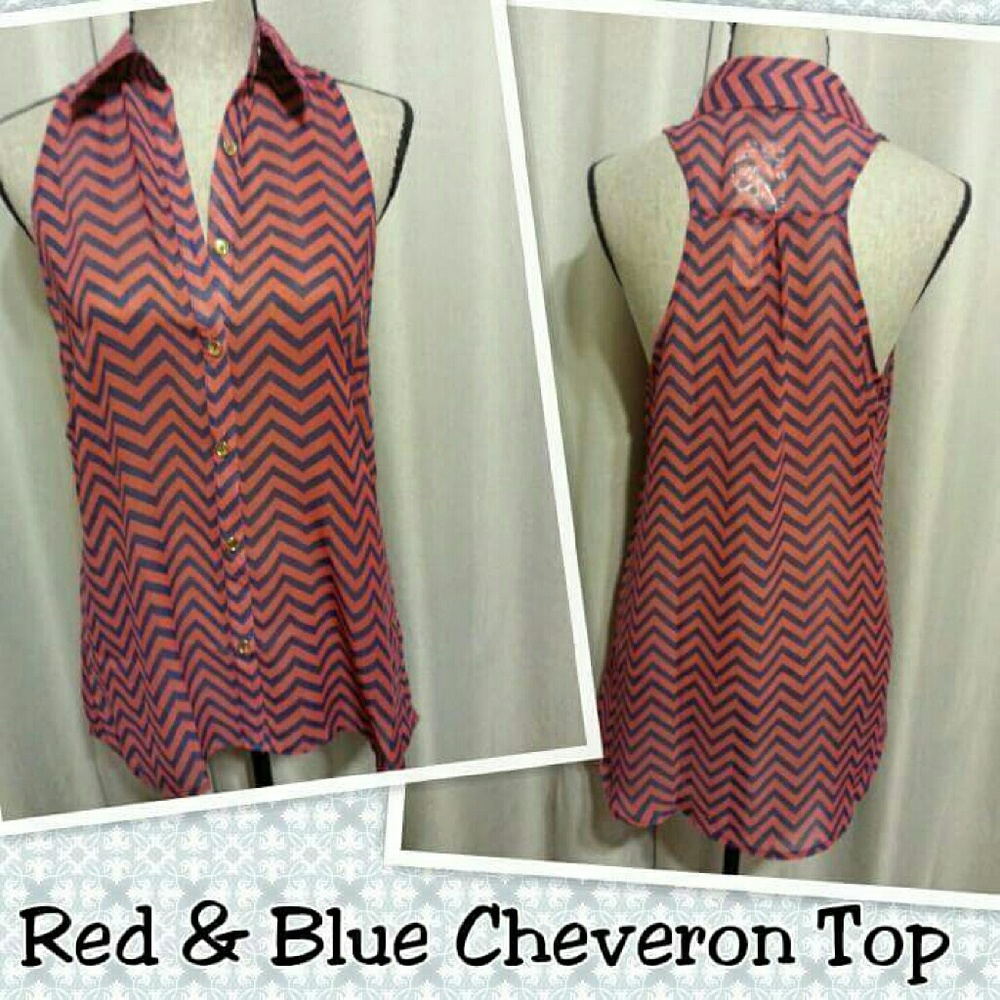 Red & blue chevron blouse.