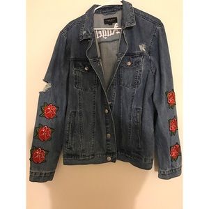 Distressed jean jacket !