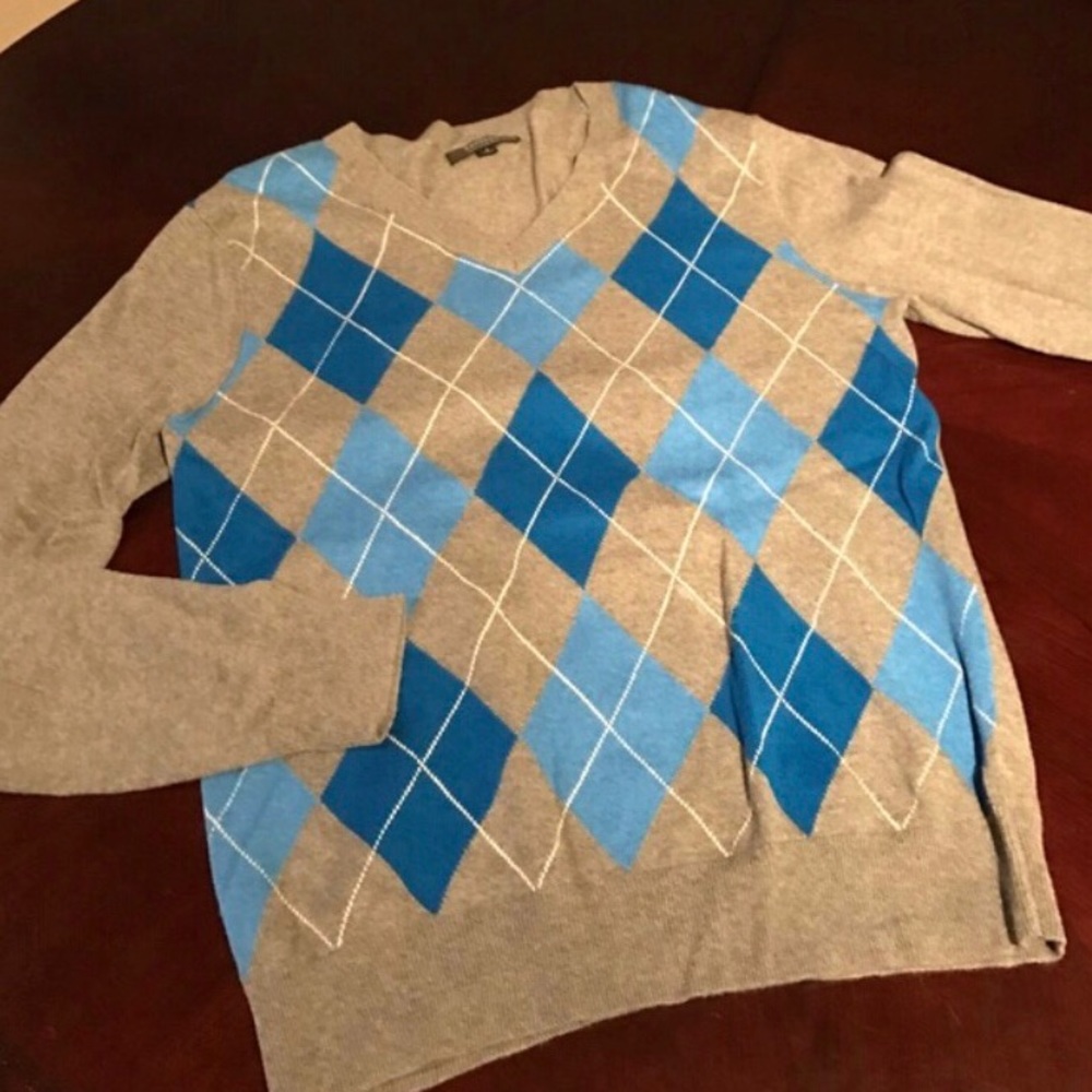 Express V-Neck Argyle Men's Sweater