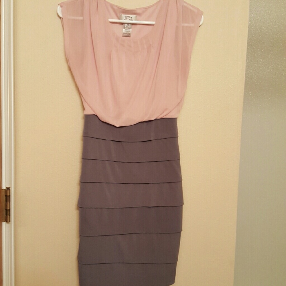 Blush and Slate Grey Dress