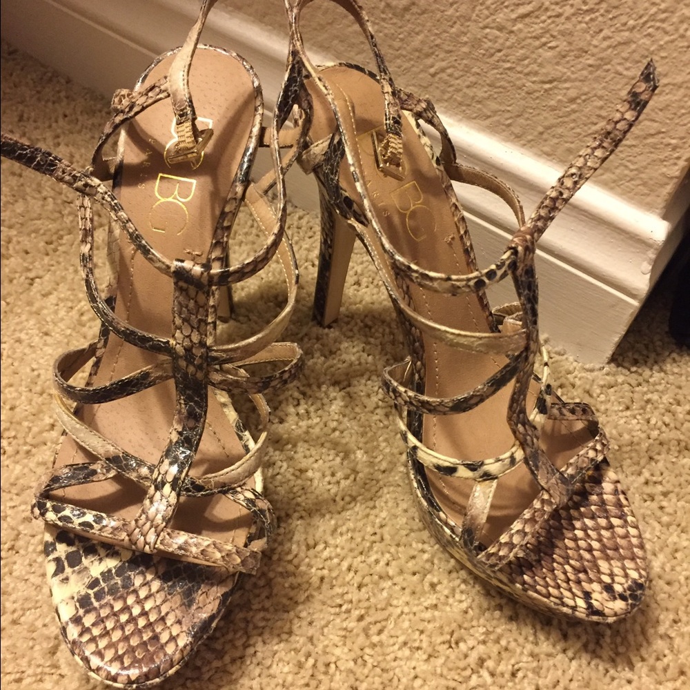 Strapped BCBG platform heels