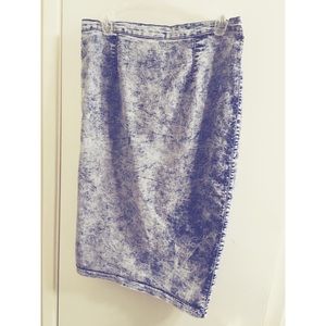 Acid Wash Denim Skirt