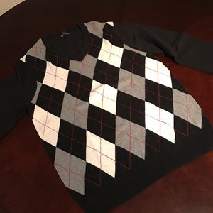 Express V-Neck Argyle Sweater