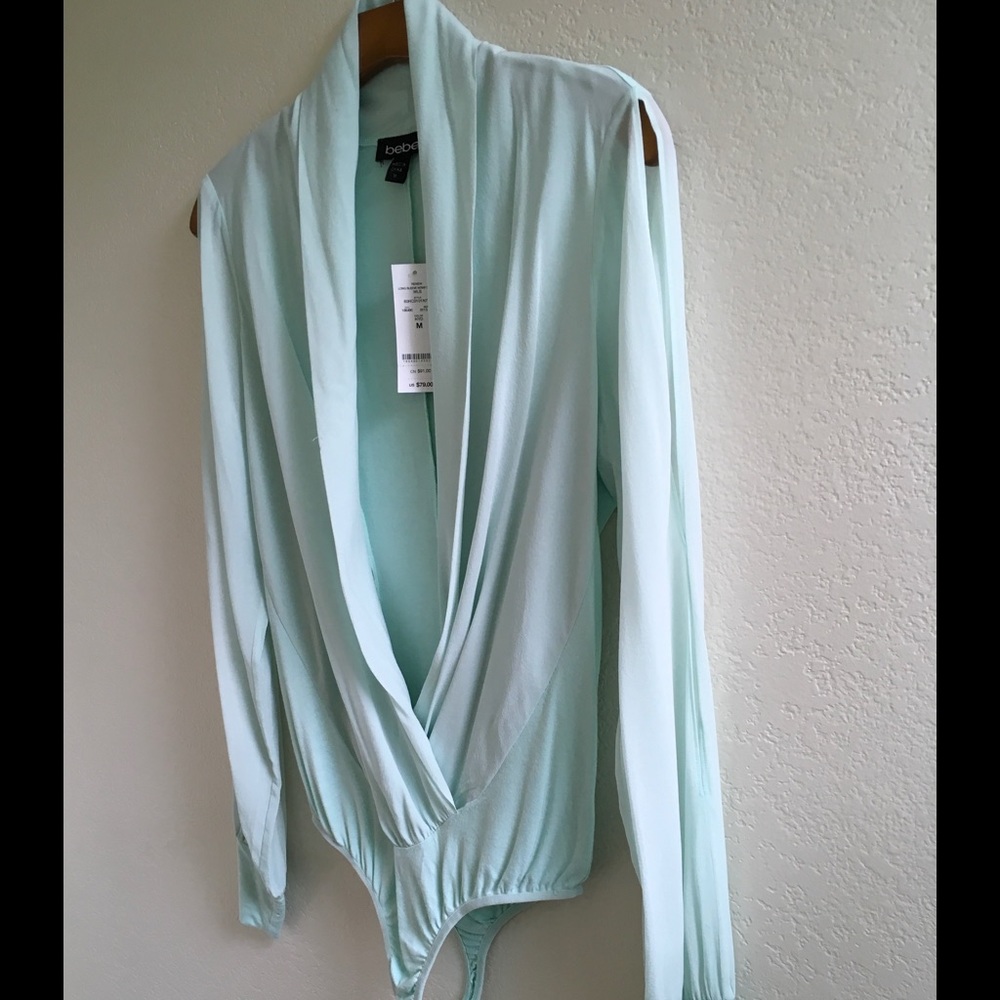 Bebe Chiffon Wrap Bodysuit