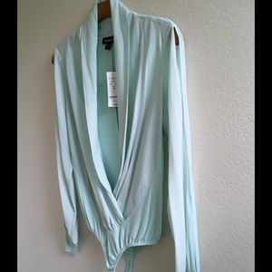 Bebe Chiffon Wrap Bodysuit