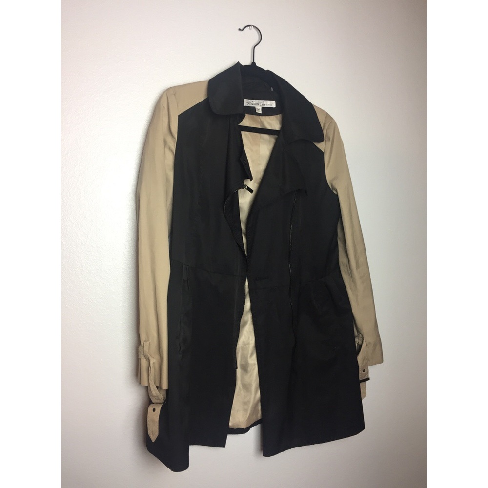 Kenneth Cole Asymmetrical Trench Rain Coat